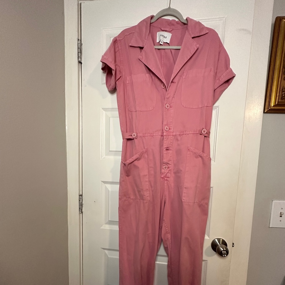 Pistola Denim Pink Jumpsuit Size Medium